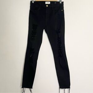 FRAME DENIM Le High Skinny Distressed Denim Jeans